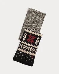 Snowflake Marled Wool-Blend Scarf