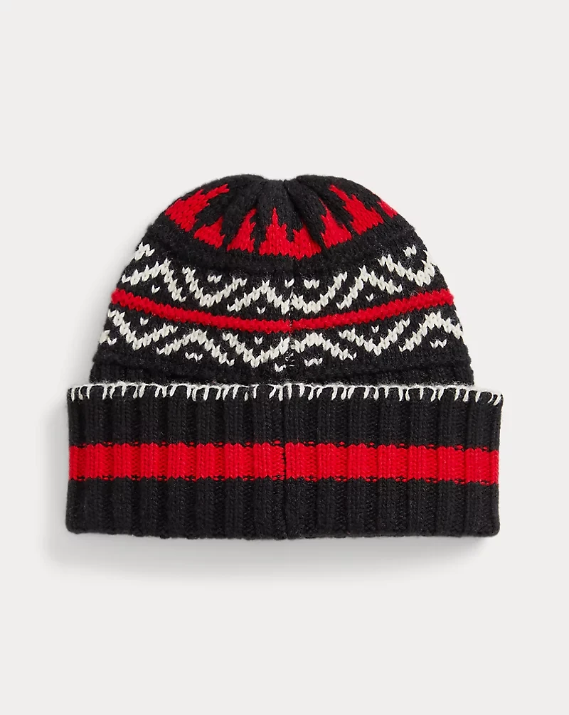 Polo Bear Patterned Wool-Blend Beanie