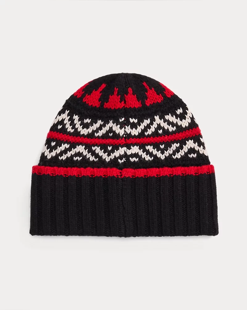 Polo Bear Patterned Wool-Blend Beanie