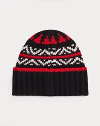 Polo Bear Patterned Wool-Blend Beanie