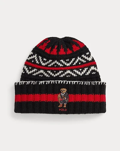 Polo Bear Patterned Wool-Blend Beanie