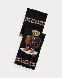 Polo Bear Intarsia-Knit Scarf