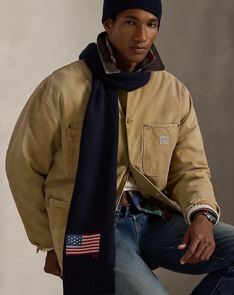 Flag Knit Wool-Blend Scarf