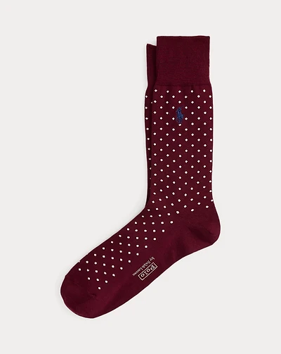 Polka-Dot Wool-Blend Dress Socks