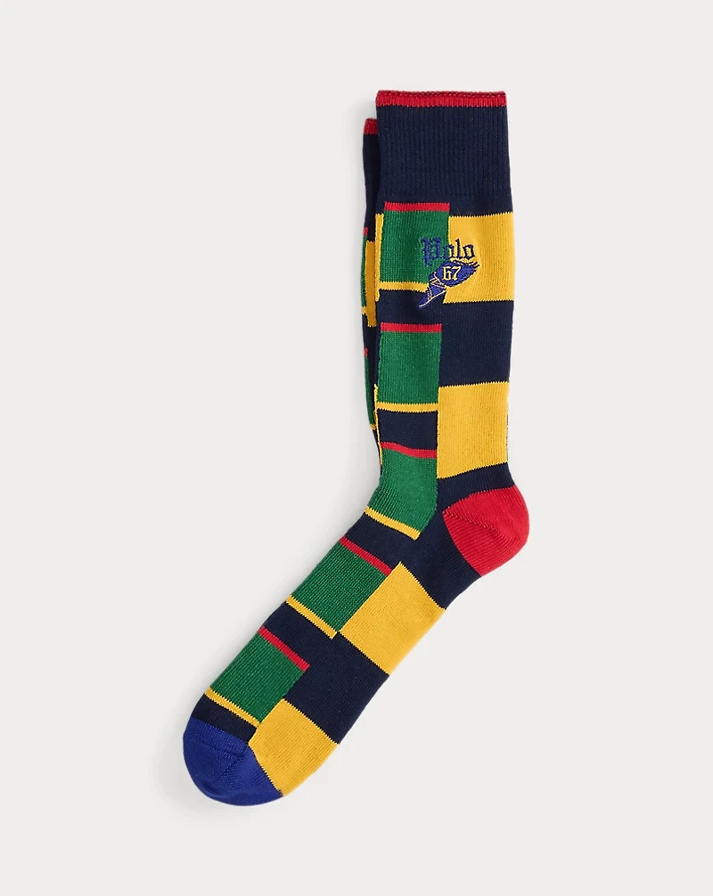 Striped Cotton-Blend Trouser Socks