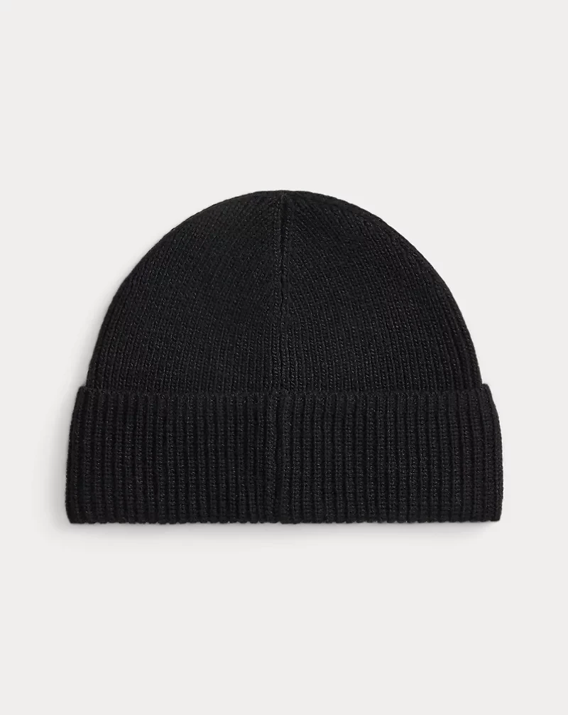 Triple-Pony Rib-Knit Beanie
