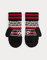 Patterned Wool-Blend Convertible Gloves