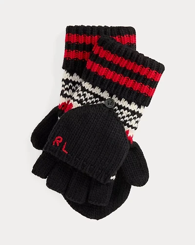 Patterned Wool-Blend Convertible Gloves