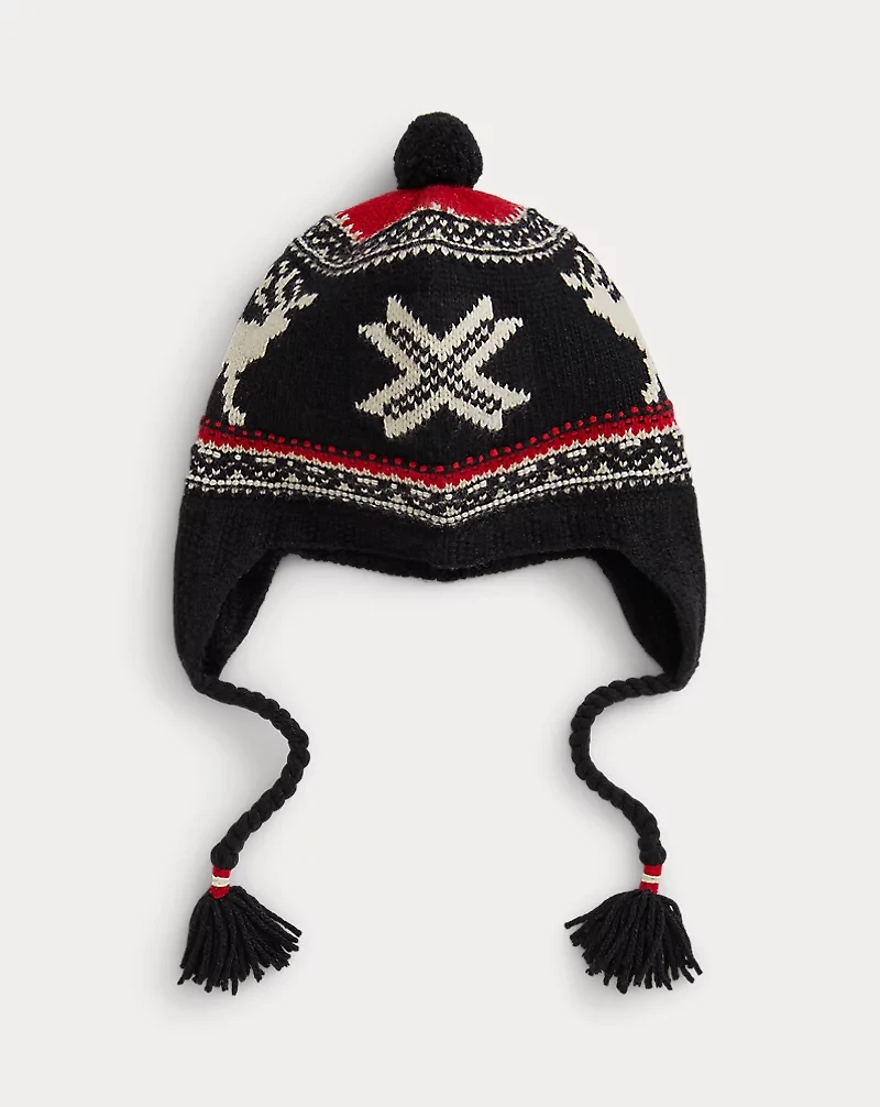 Reindeer Wool-Blend Earflap Hat