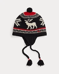 Reindeer Wool-Blend Earflap Hat