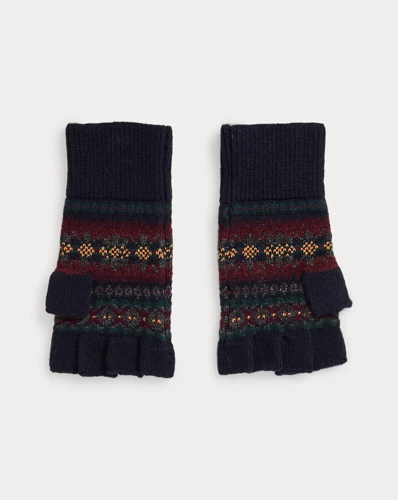 Fair Isle Wool-Blend Fingerless Gloves