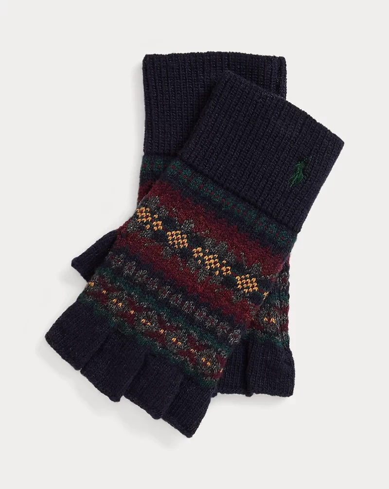 Fair Isle Wool-Blend Fingerless Gloves