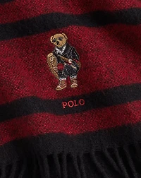 Polo Bear Striped Wool Scarf