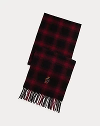 Polo Bear Plaid Wool Scarf