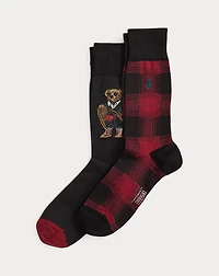 Polo Bear & Plaid Trouser Sock 2-Pack