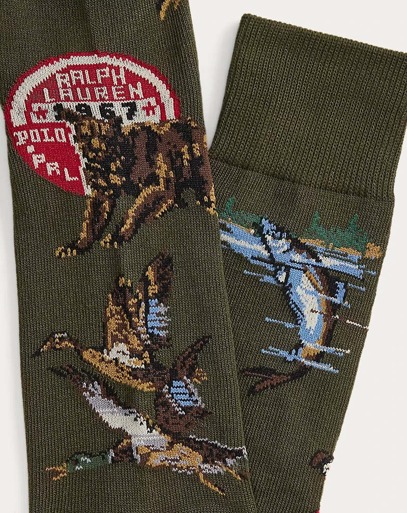 Graphic Cotton-Blend Trouser Sock 2-Pack
