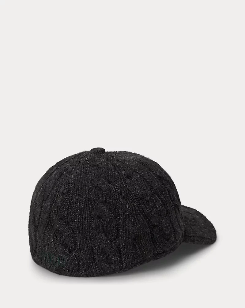 Cable-Knit Wool-Blend Ball Cap