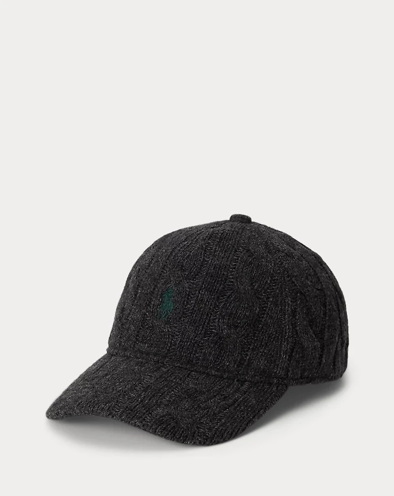 Cable-Knit Wool-Blend Ball Cap