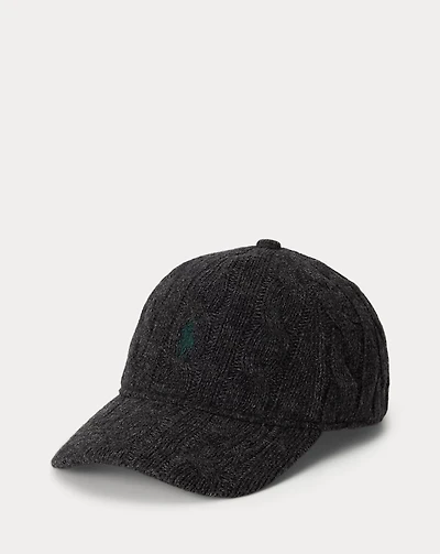 Cable-Knit Wool-Blend Ball Cap