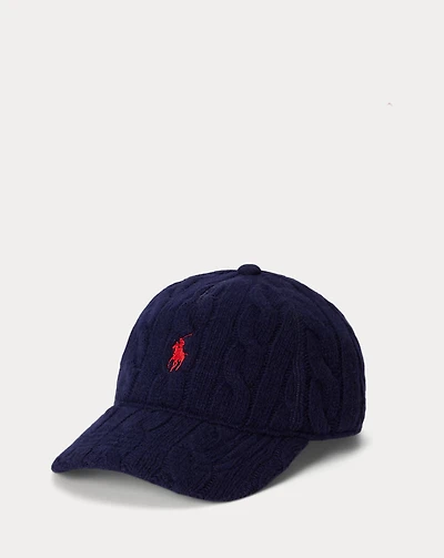 Cable-Knit Wool-Blend Ball Cap