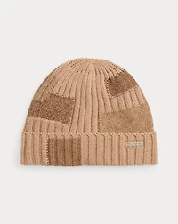 Patchwork Rib-Knit Wool Beanie