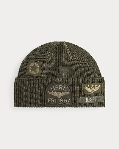 Tonal Patch Rib-Knit Watch Cap