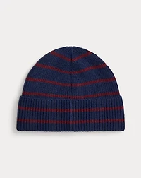 Polo Bear Striped Rib-Knit Beanie