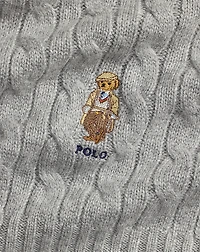 Polo Bear Cable-Knit Wool-Cashmere Scarf