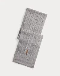Polo Bear Cable-Knit Wool-Cashmere Scarf