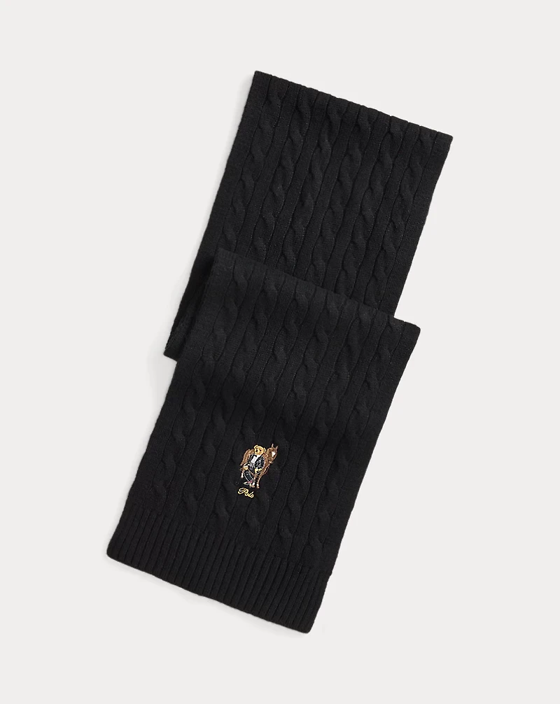 Lunar New Year Polo Bear Wool Scarf