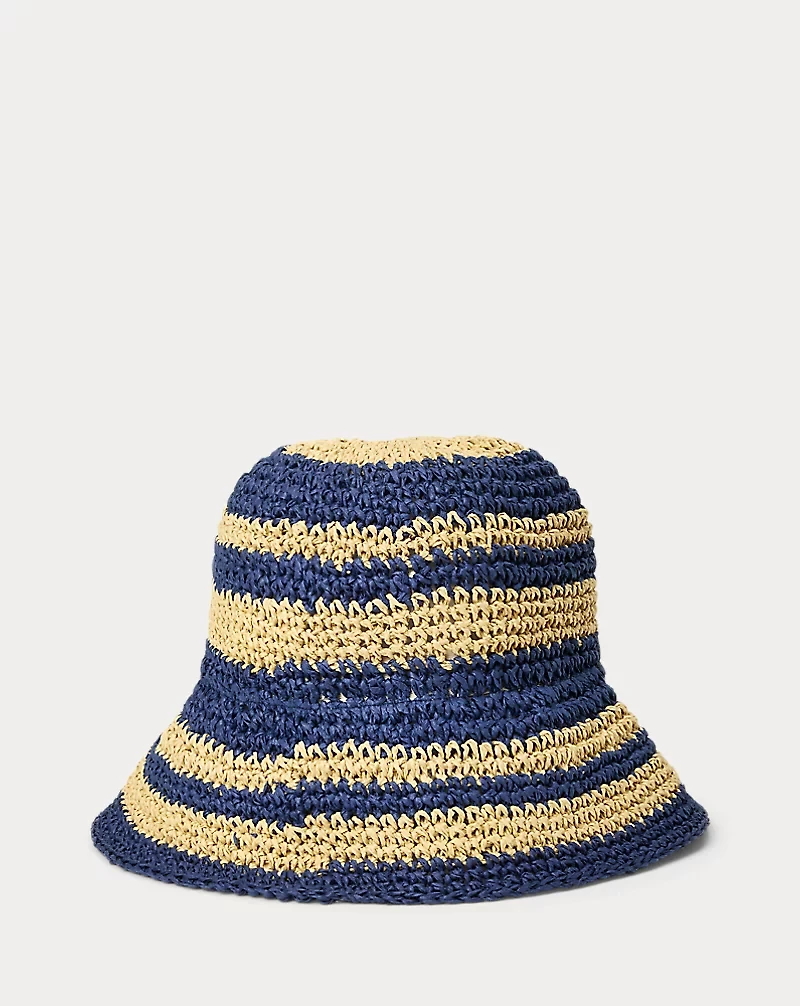Crocheted Straw Bucket Hat