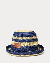 Crocheted Straw Bucket Hat