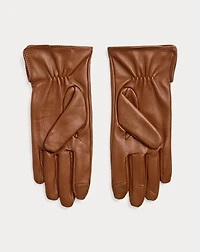 Button-Trim Sheepskin Tech Gloves