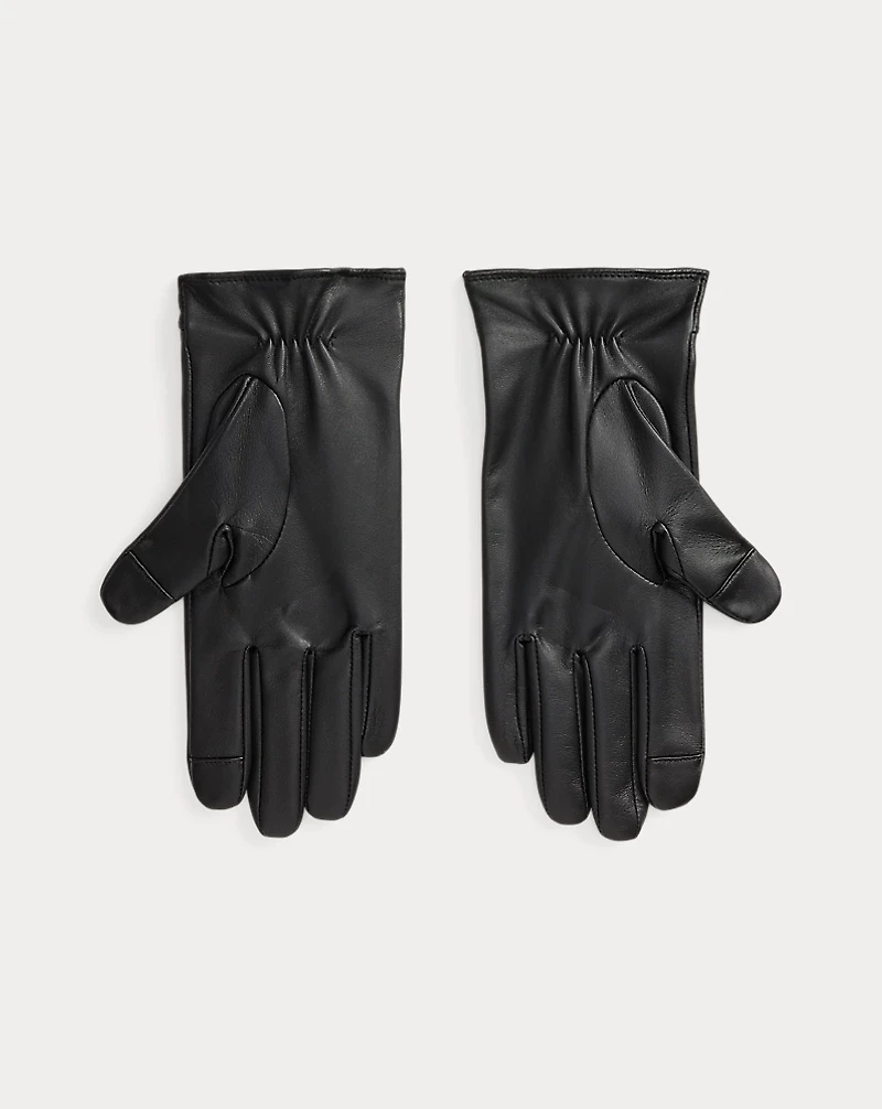 Padlock-Charm Sheepskin Tech Gloves