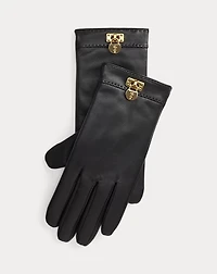 Padlock-Charm Sheepskin Tech Gloves
