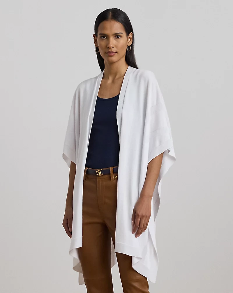 Logo Jacquard Cotton-Blend Knit Ruana