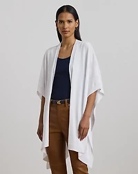 Logo Jacquard Cotton-Blend Knit Ruana