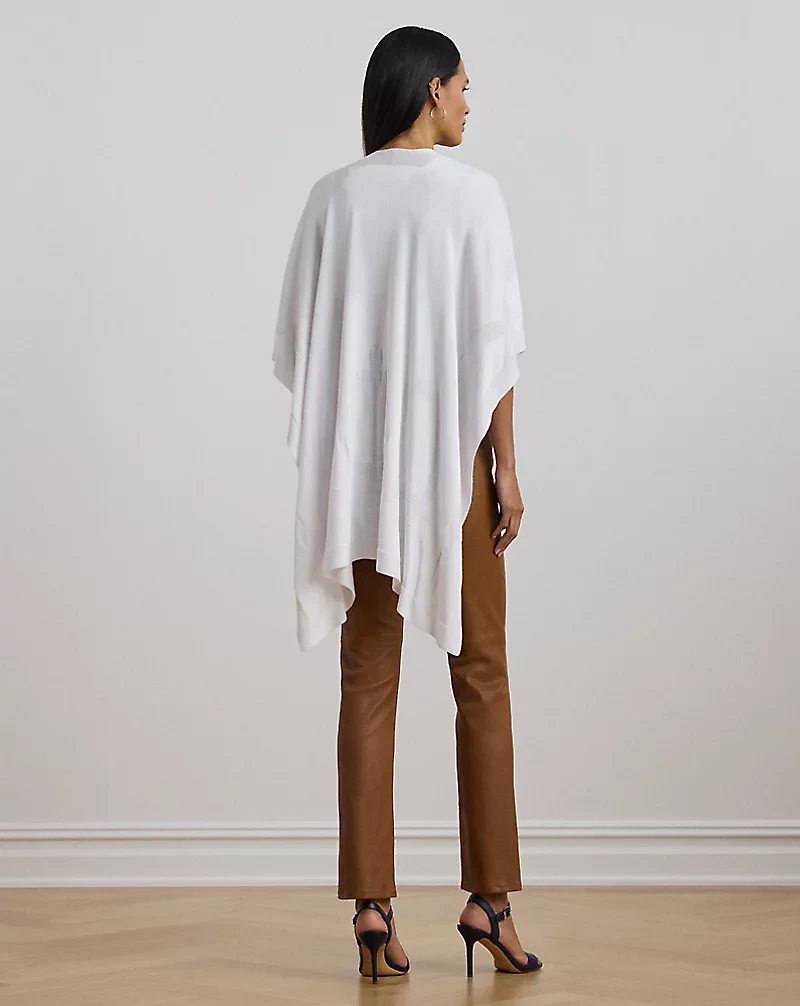 Logo Jacquard Cotton-Blend Knit Ruana