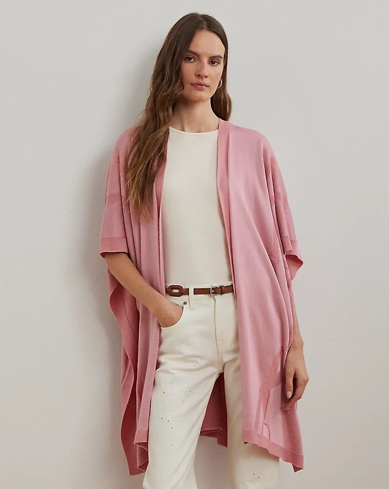 Belting-Motif Jacquard Ruana