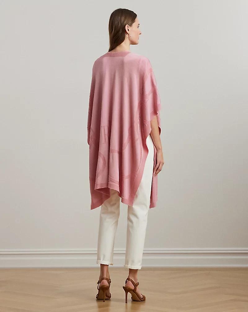Belting-Motif Jacquard Ruana