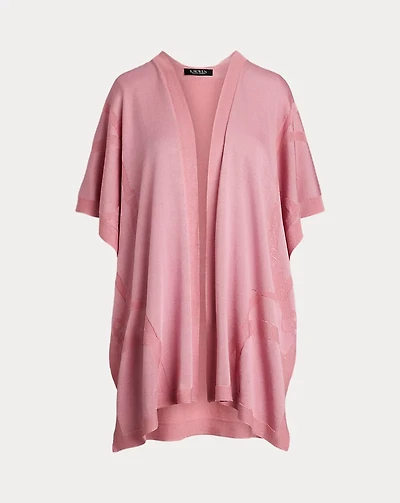 Belting-Motif Jacquard Ruana