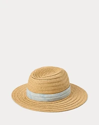 Paisley-Band Straw Fedora