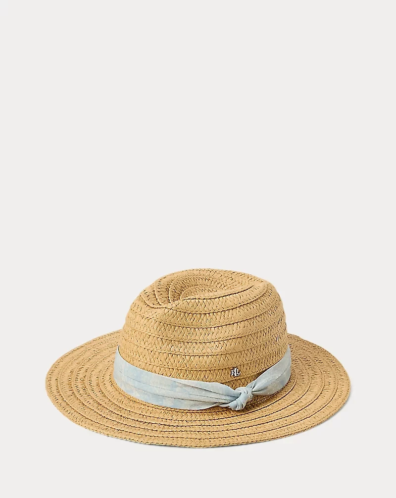 Paisley-Band Straw Fedora
