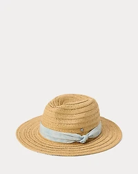 Paisley-Band Straw Fedora