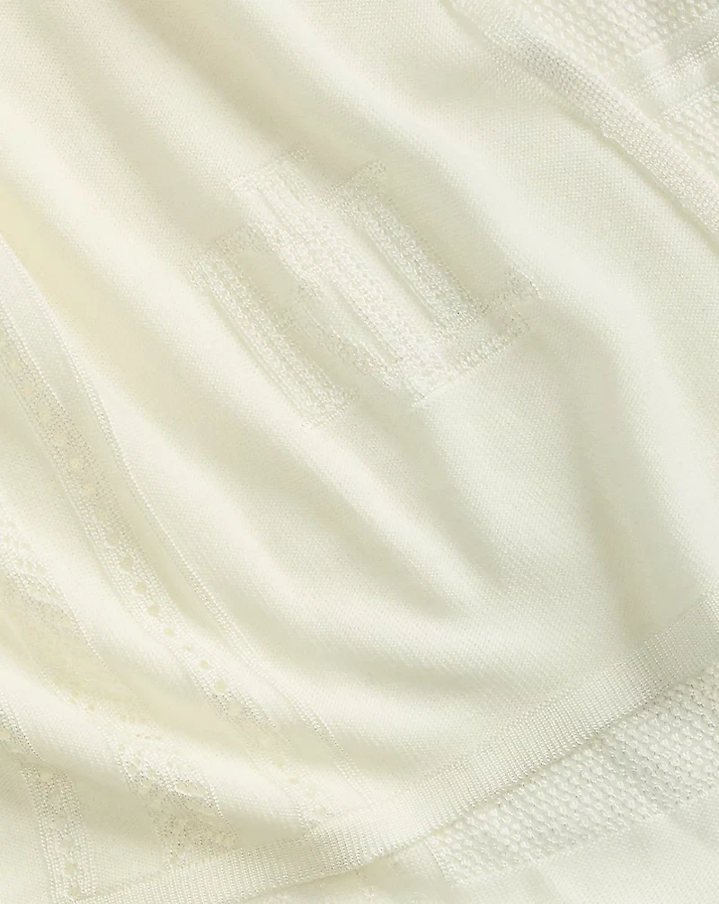 Pointelle-Knit Wrap Scarf