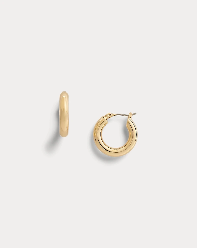 Gold-Plated-Brass Hoop Earrings