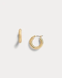 Gold-Plated-Brass Hoop Earrings