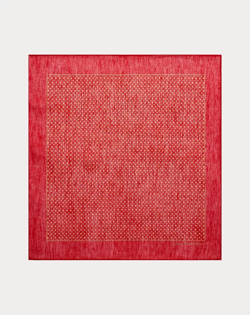 Geo-Print Linen-Silk Square Scarf