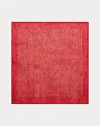 Geo-Print Linen-Silk Square Scarf