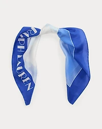 Landscape-Print Silk Square Scarf